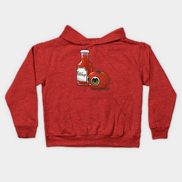 Tomato & Ketchup BFFs Kids Hoodie by huefinder